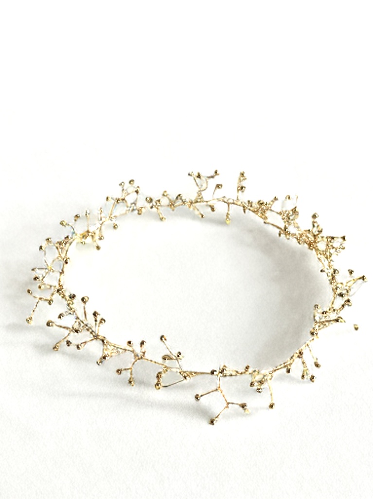 Collar Ebra — choker artesanal de ramitas doradas